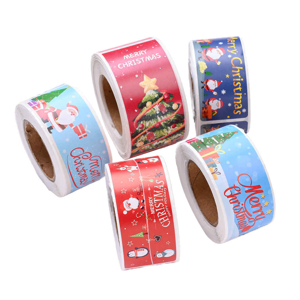 Christmas Pattern Rectangular Stickers