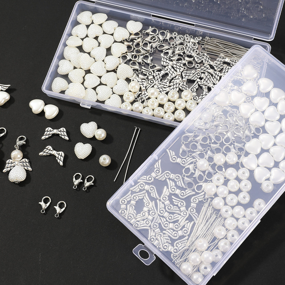 White Love Acrylic Beads Set