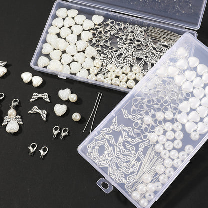 White Love Acrylic Beads Set