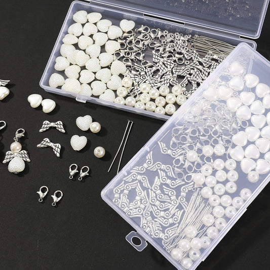 White Love Acrylic Beads Set