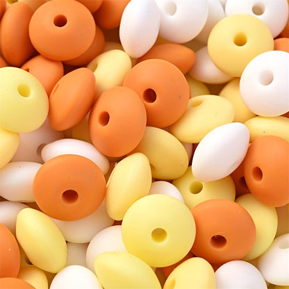 Frosted Flat Silicone Spacer Beads