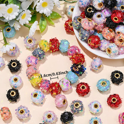 AB Sequin Pom Pom Beads