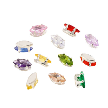 3x6 mm Crystal Zircon Horse-Eye Claw Beads