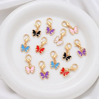 Colorful Enamel Butterfly Pendant Charms
