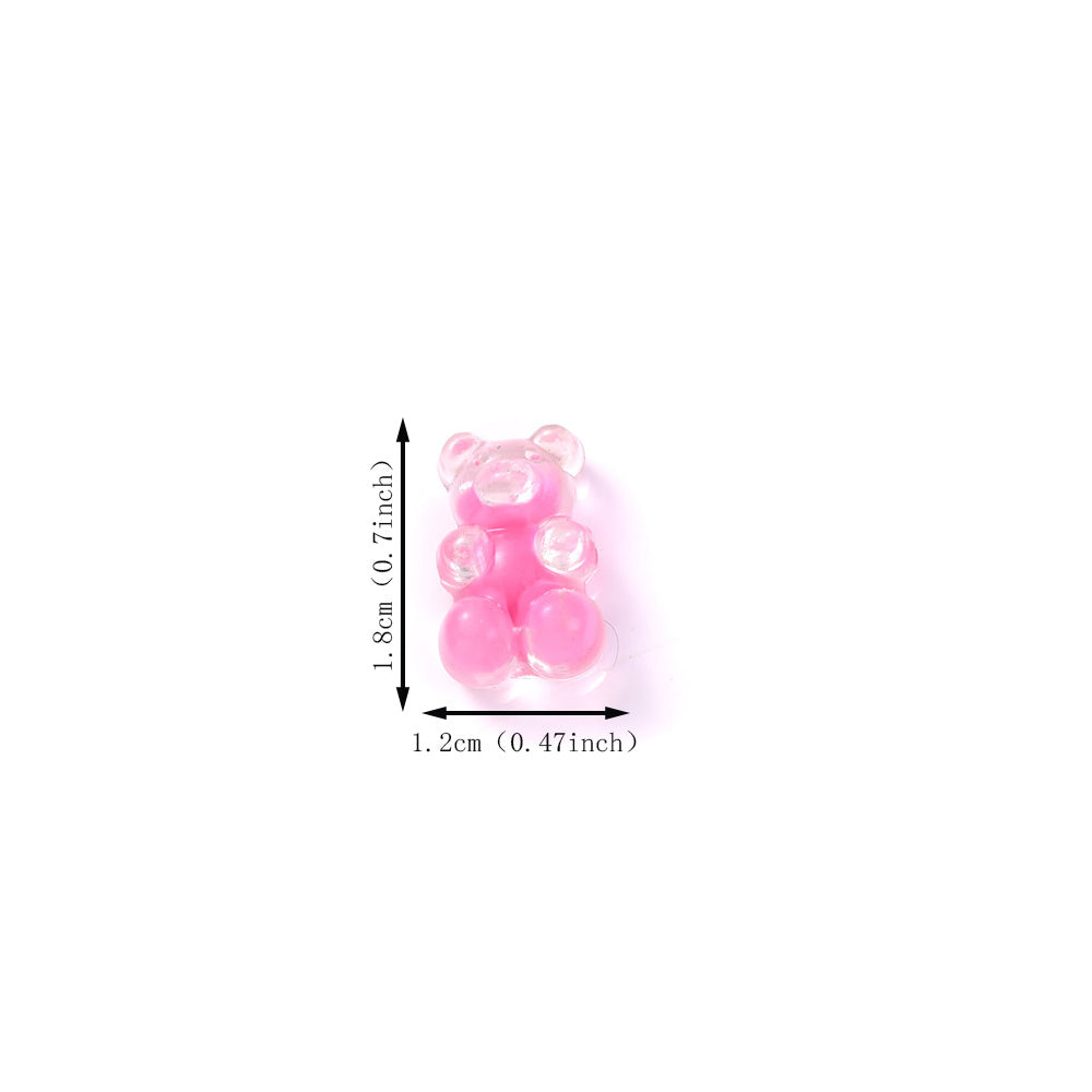 12x18 mm Mixed Color Acrylic Bear Beads