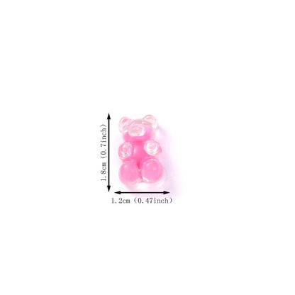 12x18 mm Mixed Color Acrylic Bear Beads
