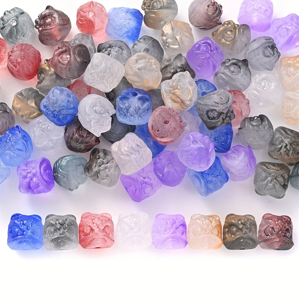 Frosted Lion Head Acrylic Beads