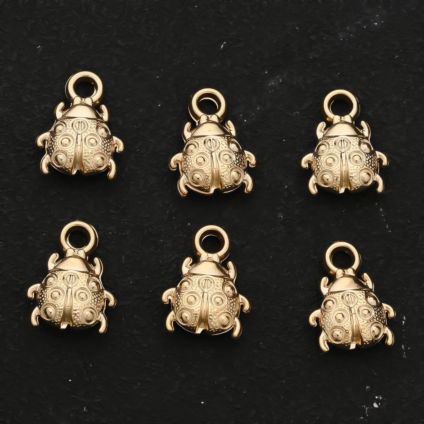 50-Piece Random CCB Plastic Beetle Pendant Charms