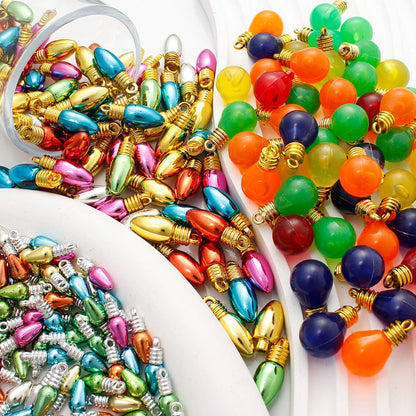 10PCS 6–28mm Light Bulb Shape Resin Pendant Set