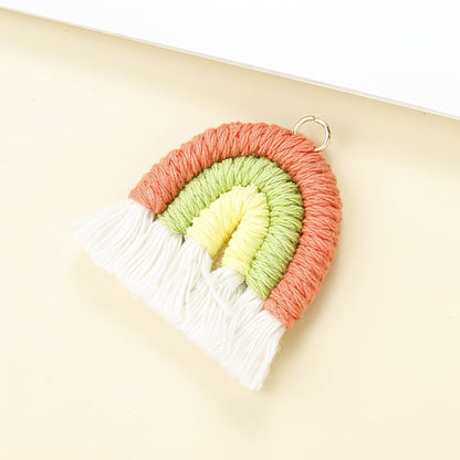 2PCS 33×39mm Rainbow Tassel Pendant Set