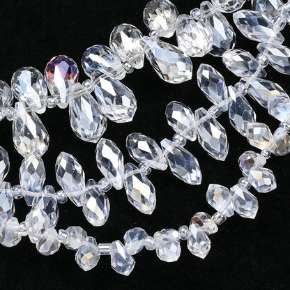 90/95pcs 5/6/8mm Glass Water Droplet Transparent AB Beads