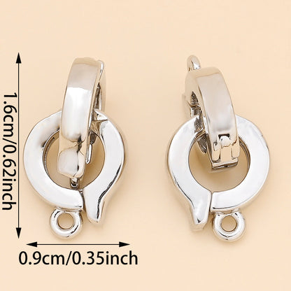 1 Pair 8mm Gold & Silver Copper Jewelry Clasps