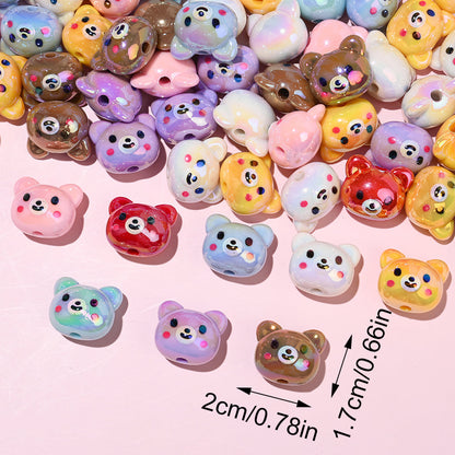 Shiny UV Bear Head Beads