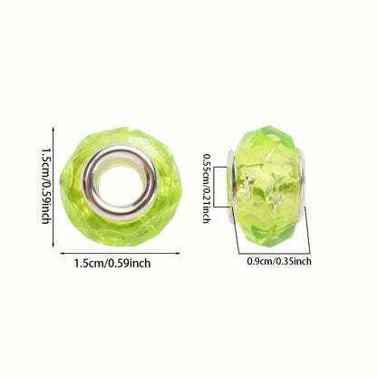 20PCS 15mm Transparent Multicolor Faceted Acrylic Bead Set