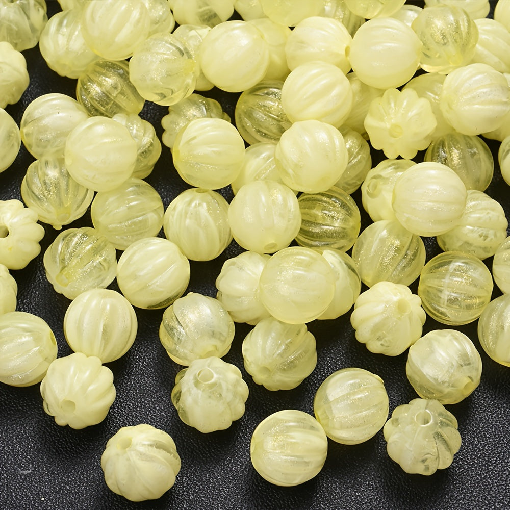 Fine Glitter Pumpkin Acrylic Spacer Beads