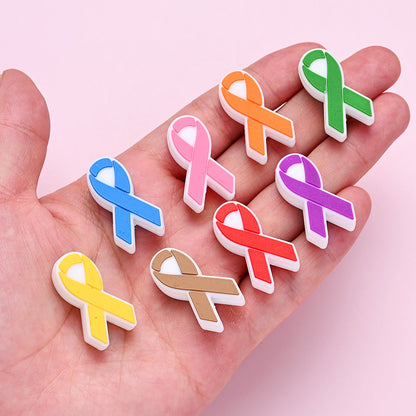 8PCS 28×16mm Silicone Ribbon Bead Set