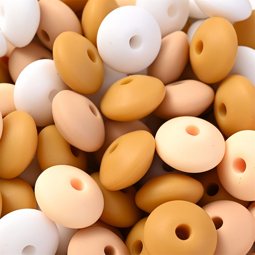 Frosted Flat Silicone Spacer Beads