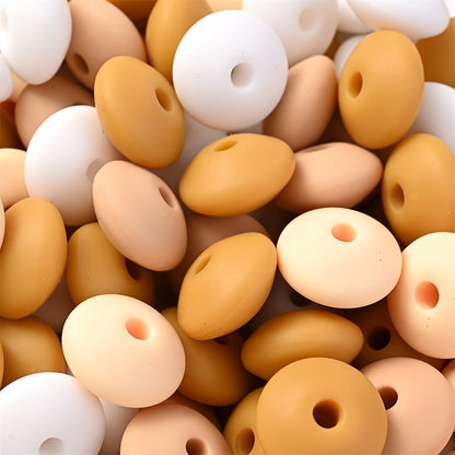 Frosted Flat Silicone Spacer Beads