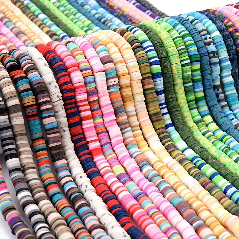 Mixed Color Polymer Clay Flat Beads