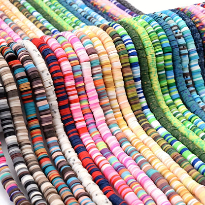 Mixed Color Polymer Clay Flat Beads
