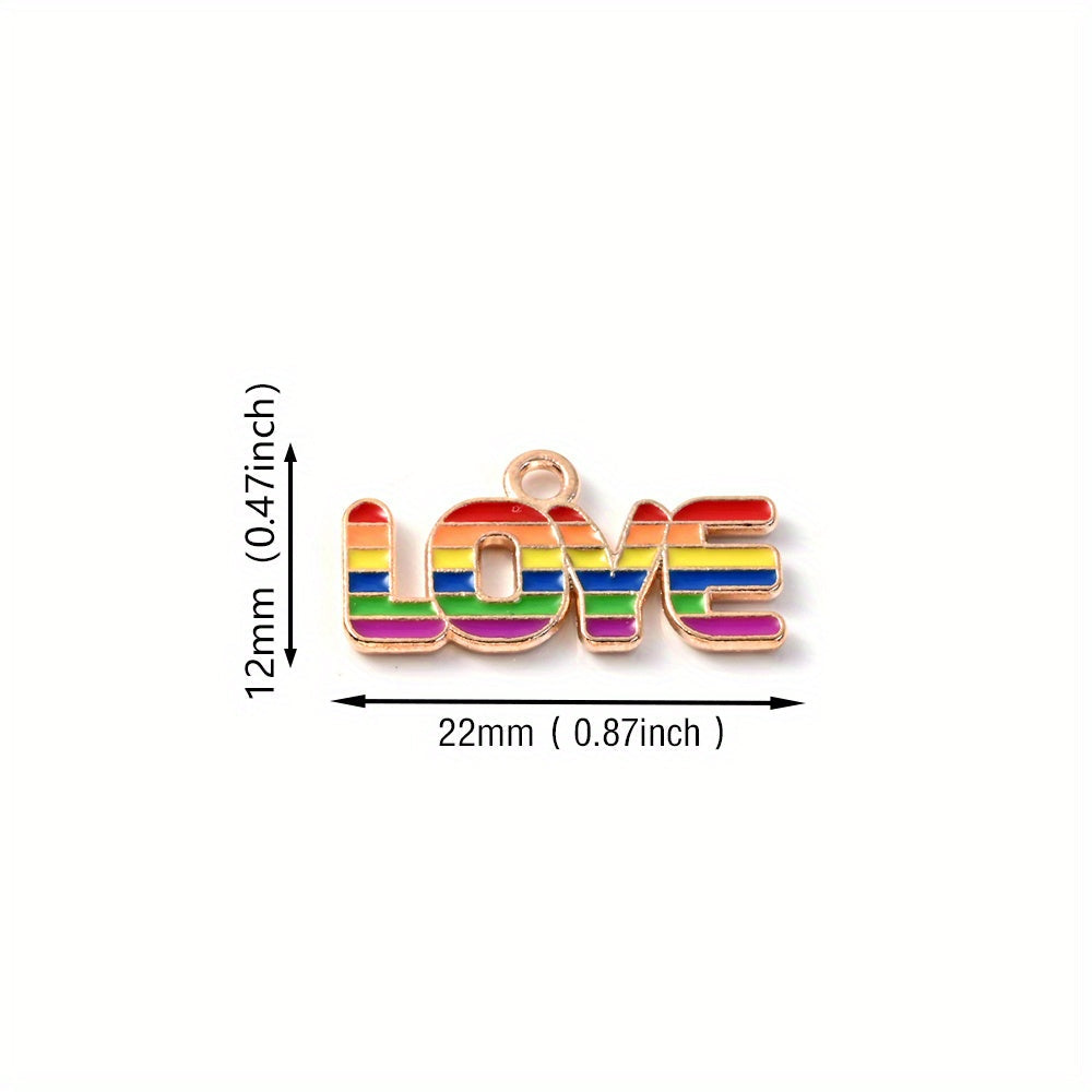Rainbow Hand Love Alloy Pendants