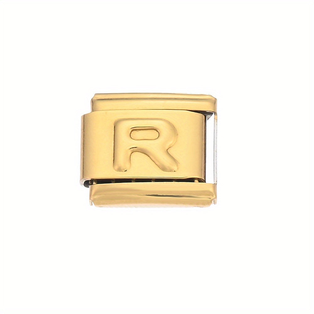 Golden Alphabet Alloy Bracelet Module