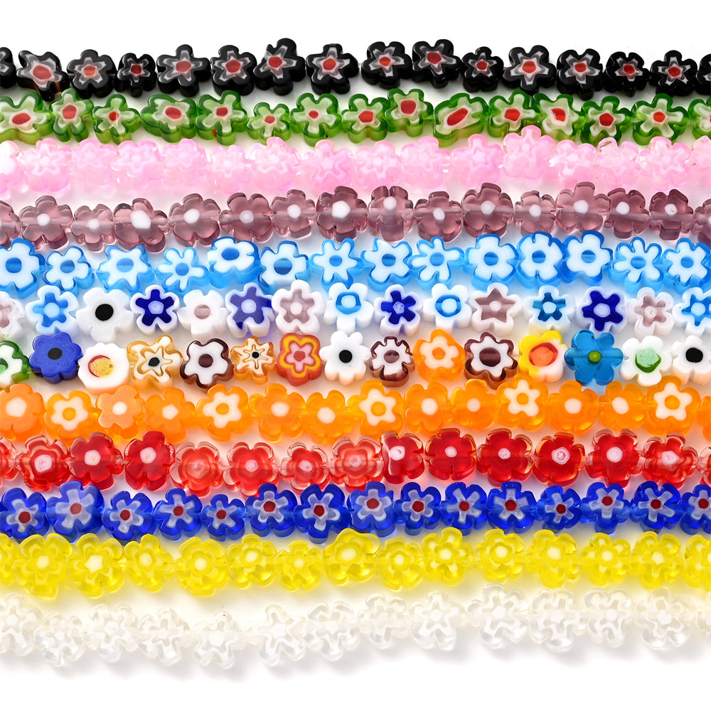 Daisy Lampwork Flower Beads