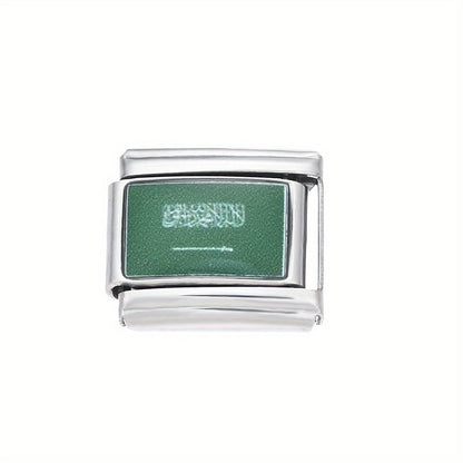 World Flag Alloy Bracelet Module