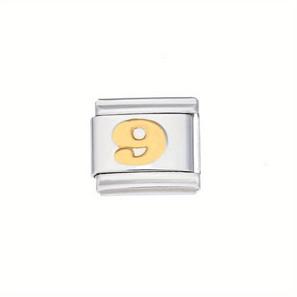 Golden Arabic Numeral Bracelet Module