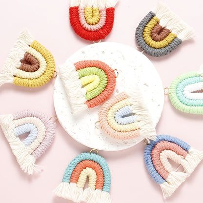 2PCS 33×39mm Rainbow Tassel Pendant Set