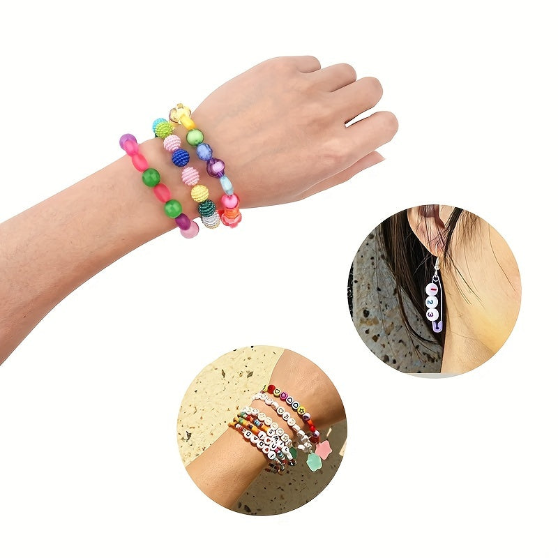 100PCS Frosted Acrylic Oval & Round Bead Set