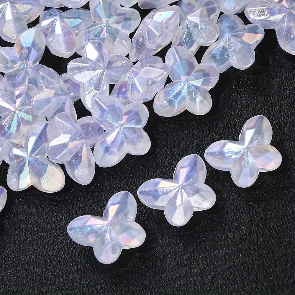 Vibrant Transparent Acrylic Butterfly Beads