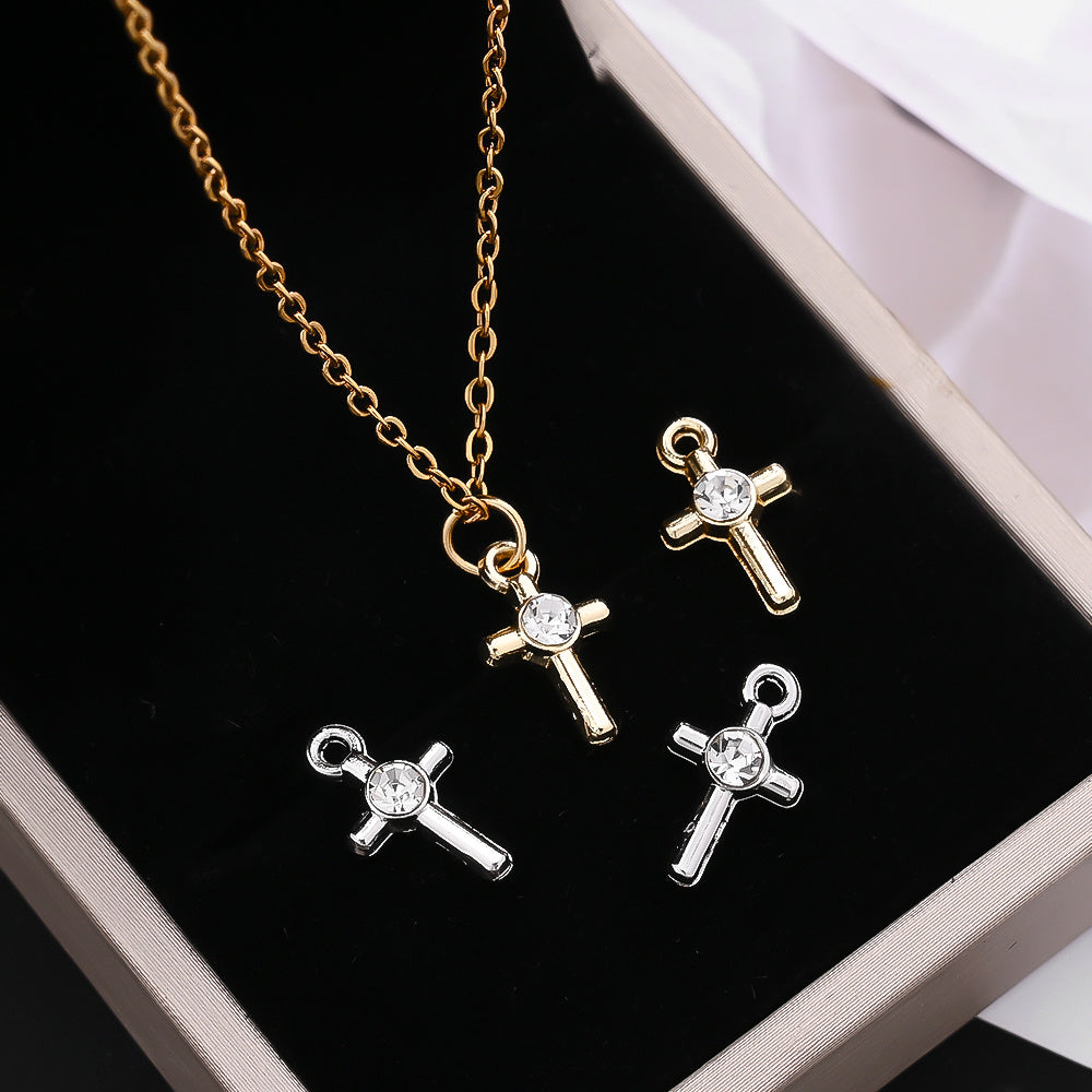 Rhinestone Cross Pendant Charms