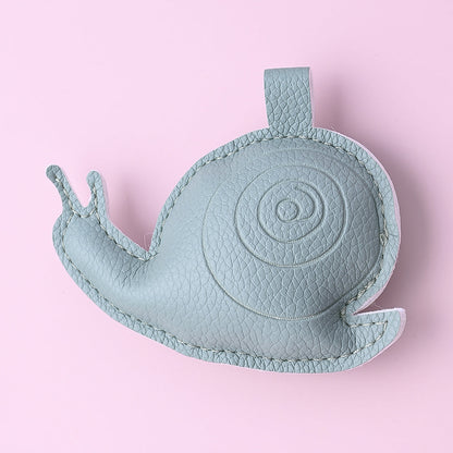 1PC 72×88mm 3D Leather Snail Pendant Keychain