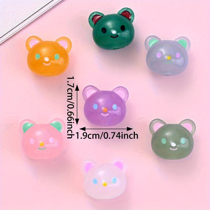 Luminous Bear Head Acrylic Beads