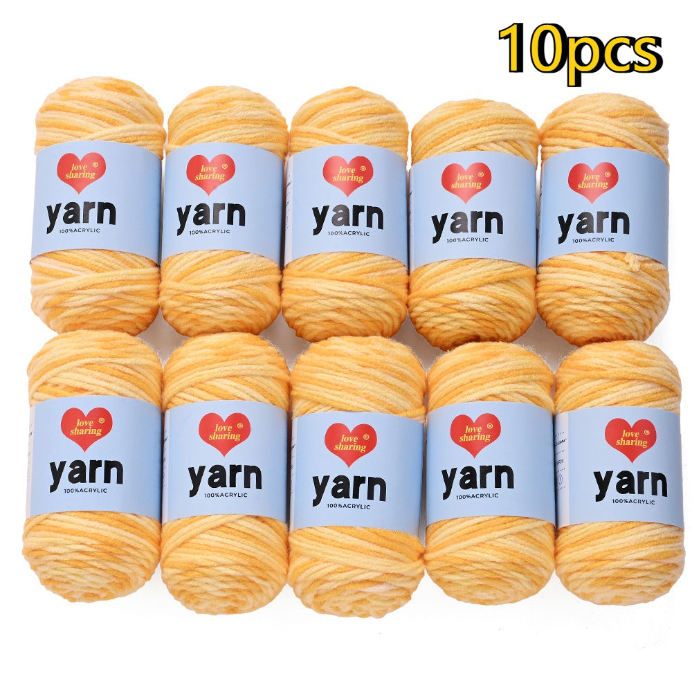 10PCS 10×4cm Rainbow Gradient Polyester Knitting Yarn