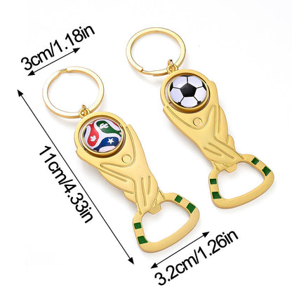 Bottle Opener Soccer Trophy Keychain