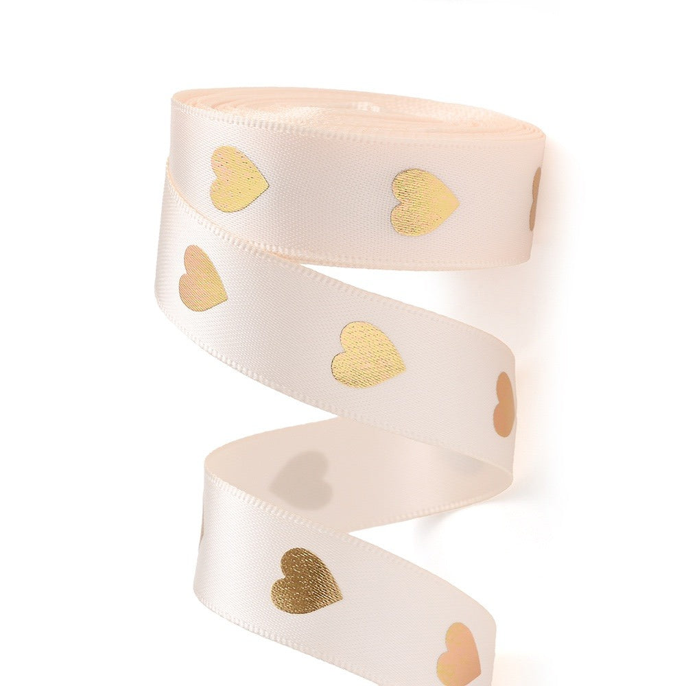 1 Roll 5 Yards Peach Heart Hot Stamping Ribbon