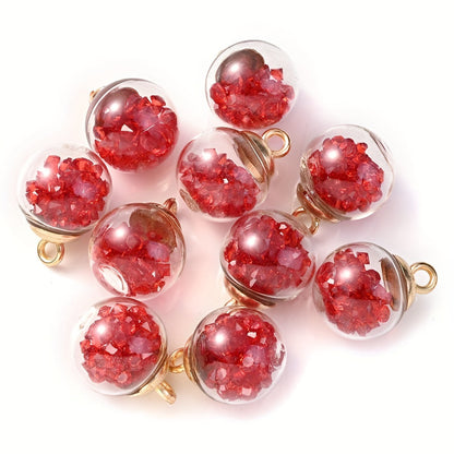 Rhinestone Glass Ball Pendants