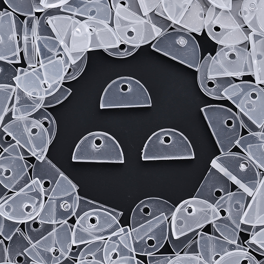 Transparent Acrylic Semicircle Spacer Beads