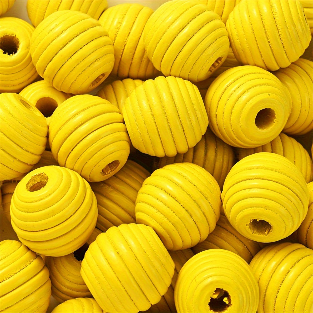 Bee Series Striped Wooden Beads