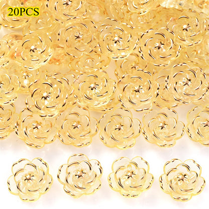 Transparent Camellia Flower Acrylic Beads