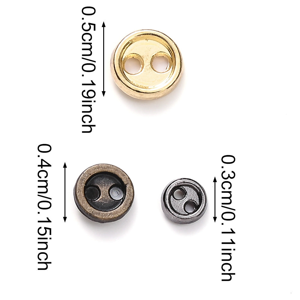50-Piece 3/4/5 mm Mini Metal Sewing Buttons