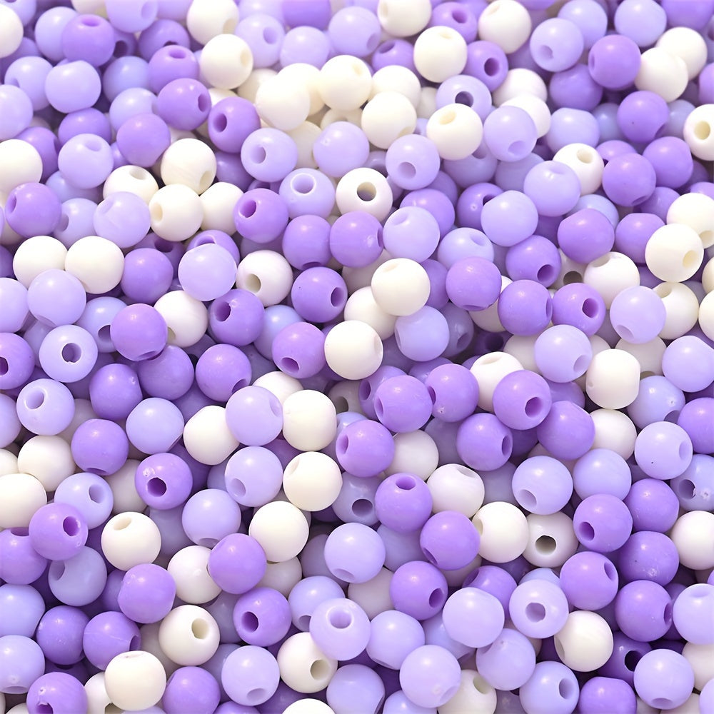 100PCS 4mm Solid Color Round Acrylic Bead Set