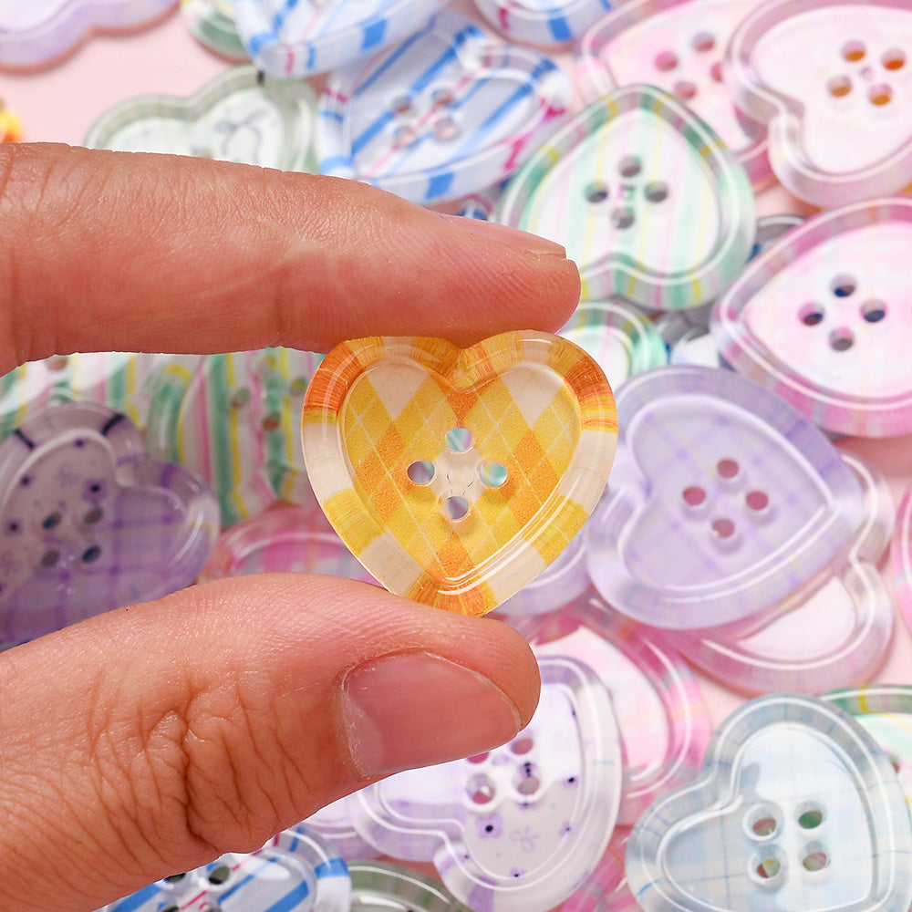 Colorful Heart Sewing Buttons