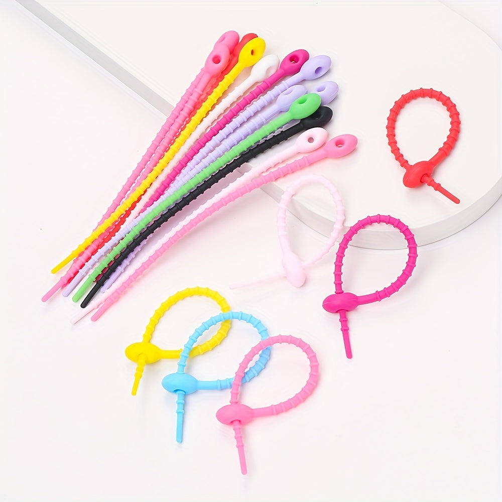10PCS 12.6cm Silicone Cable Organizer Strap Set
