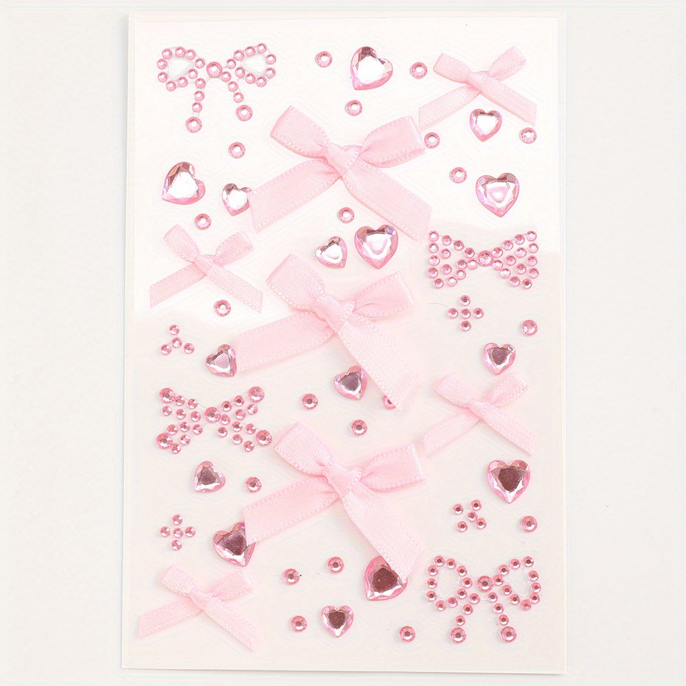 3D Pink Lace Bow Stickers