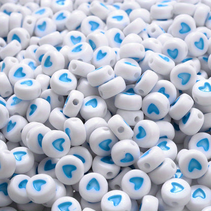 4x7 mm Acrylic Heart Beads