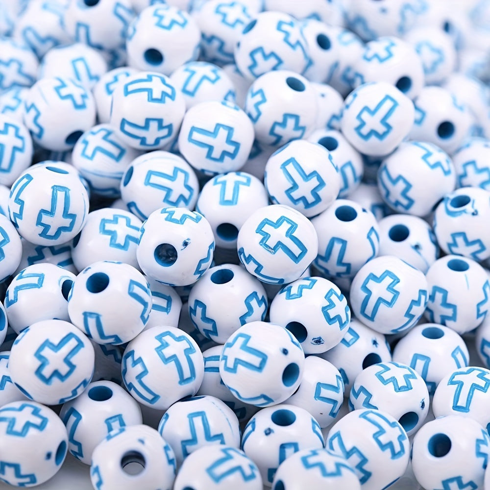 Round Cross Acrylic Beads