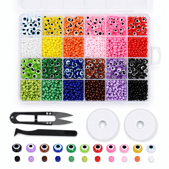 1 Box 24-Grid Evil Eye DIY Jewelry Making Bead Kit